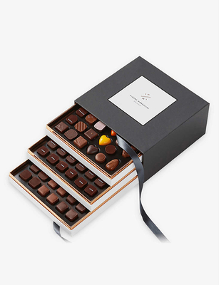 Caixa de papelão rígida de chocolate Nine Grids grau alimentício Gaveta com várias grades Caixa de armazenamento
