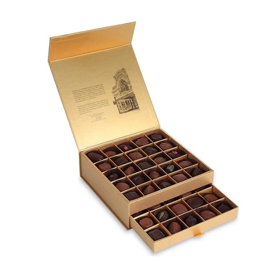 Caixa de papelão rígida de chocolate Nine Grids grau alimentício Gaveta com várias grades Caixa de armazenamento