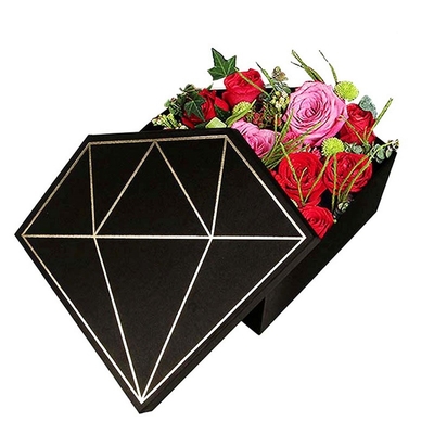 Caixa de flor de diamante com impressão personalizada FSC dourada com estampagem a quente caixa de diamante rosa