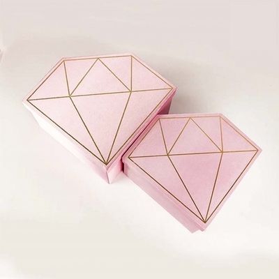 Caixa de flor de diamante com impressão personalizada FSC dourada com estampagem a quente caixa de diamante rosa