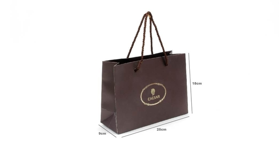 Sacos de papel personalizados com revestimento fosco Sacos de papel para compras de chocolate marrom