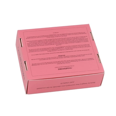 Envernizamento fosco brilhante Cor-de-rosa Mailer Caixas de embalagem Cosméticas Caixas de embalagem OEM Logo