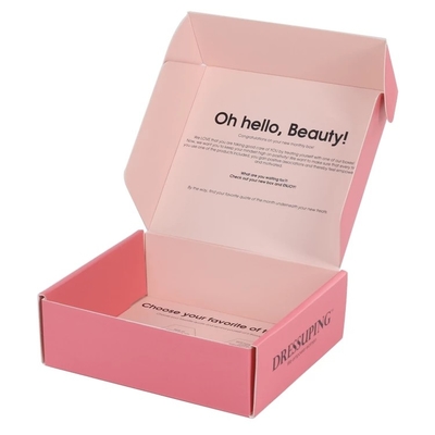 Envernizamento fosco brilhante Cor-de-rosa Mailer Caixas de embalagem Cosméticas Caixas de embalagem OEM Logo
