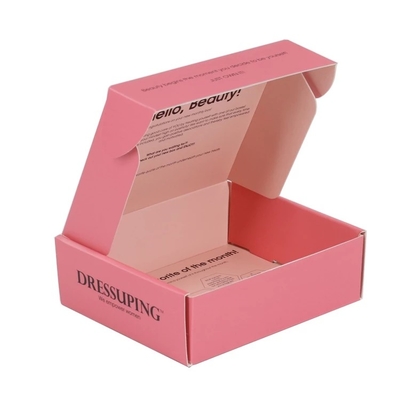 Envernizamento fosco brilhante Cor-de-rosa Mailer Caixas de embalagem Cosméticas Caixas de embalagem OEM Logo