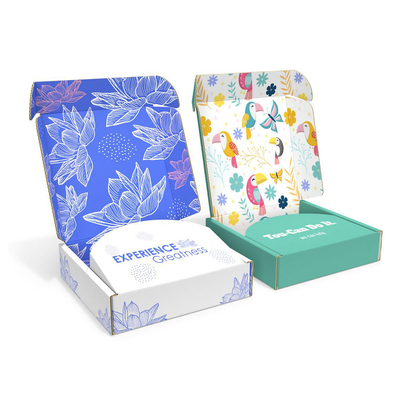 Caixa de envio de correspondência única colorida impressão digital caixa de papel de papelão