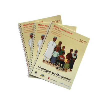 Livro didático educacional encadernado em espiral 100gsm 120gsm 140gsm capa dura livro de bolso