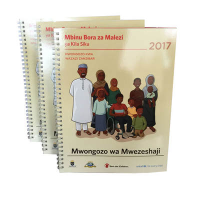 Livro didático educacional encadernado em espiral 100gsm 120gsm 140gsm capa dura livro de bolso