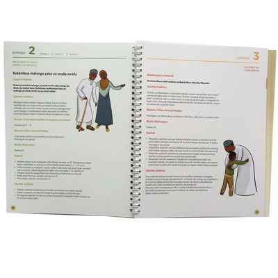 Livro didático educacional encadernado em espiral 100gsm 120gsm 140gsm capa dura livro de bolso