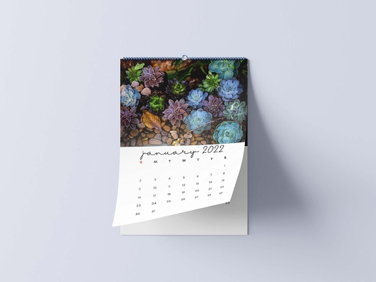 Impressão de calendário de mesa com laminação fosca 600-1000gsm Calendários de parede mensais