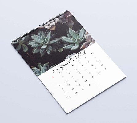Impressão de calendário de mesa com laminação fosca 600-1000gsm Calendários de parede mensais
