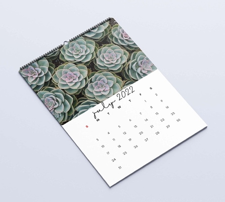 Impressão de calendário de mesa com laminação fosca 600-1000gsm Calendários de parede mensais