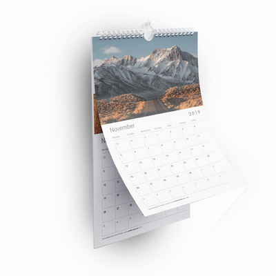 Calendário de parede personalizado com impressão em papel kraft Calendário de parede personalizado com círculo rosqueado