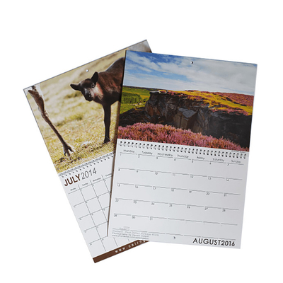 Impressão de calendário em papel artístico C2S de vários tamanhos 128 g/m² 157 g/m² 190 g/m² 210 g/m²