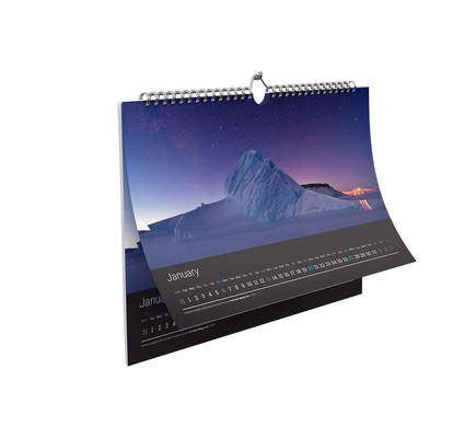 300gsm 350gsm Revestimento UV calendários paisagísticos calendário mensal impressão