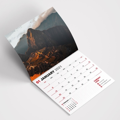 Calendário de parede com círculo rosqueado SGS Impressão colorida Visualização do mês Calendário