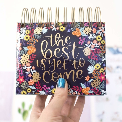 Calendários mensais do advento de mesa com impressão floral ondulado calendário de parede