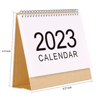 Calendário mensal de impressão 2023 1400gsm 1800gsm calendário de mesa de papelão