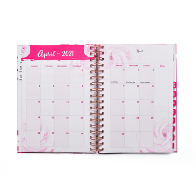 Impressão de caderno em espiral com impressão a quente Encadernação de impressão de livro de diário personalizado