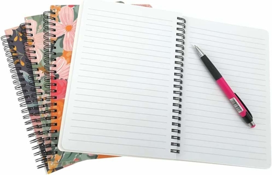 5,5&quot;X8,5'' 6&quot;X9&quot; 8,5&quot;X11&quot; Caderno Espiral Impressão Diário Encadernado com Arame Caderno de Rascunhos
