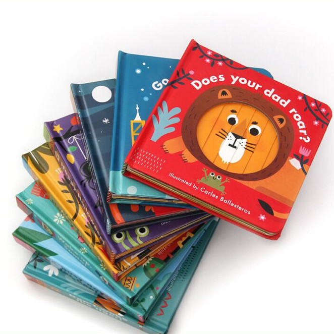 Impressão de livro infantil em inglês Impressão de livro em papelão 6,5”X6,5” 7”X7” 8”X8”