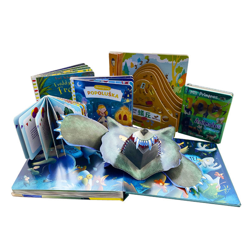 OEM ODM impressão de livro infantil educacional pop-up impressão de livro de slides para crianças