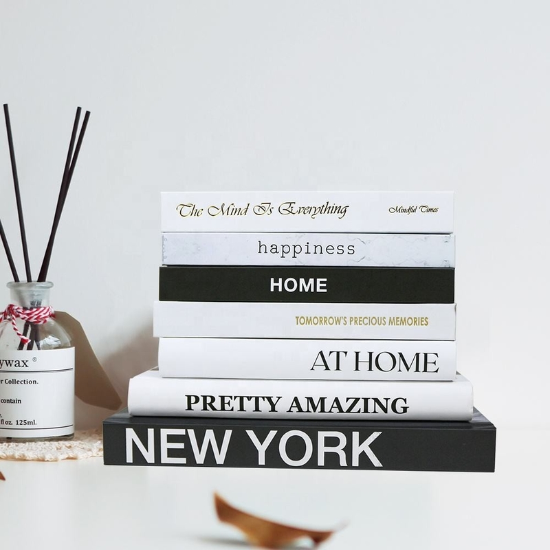 Impressão de livro de capa dura em branco SMETA Decoração para casa mesa de centro Impressão de livro